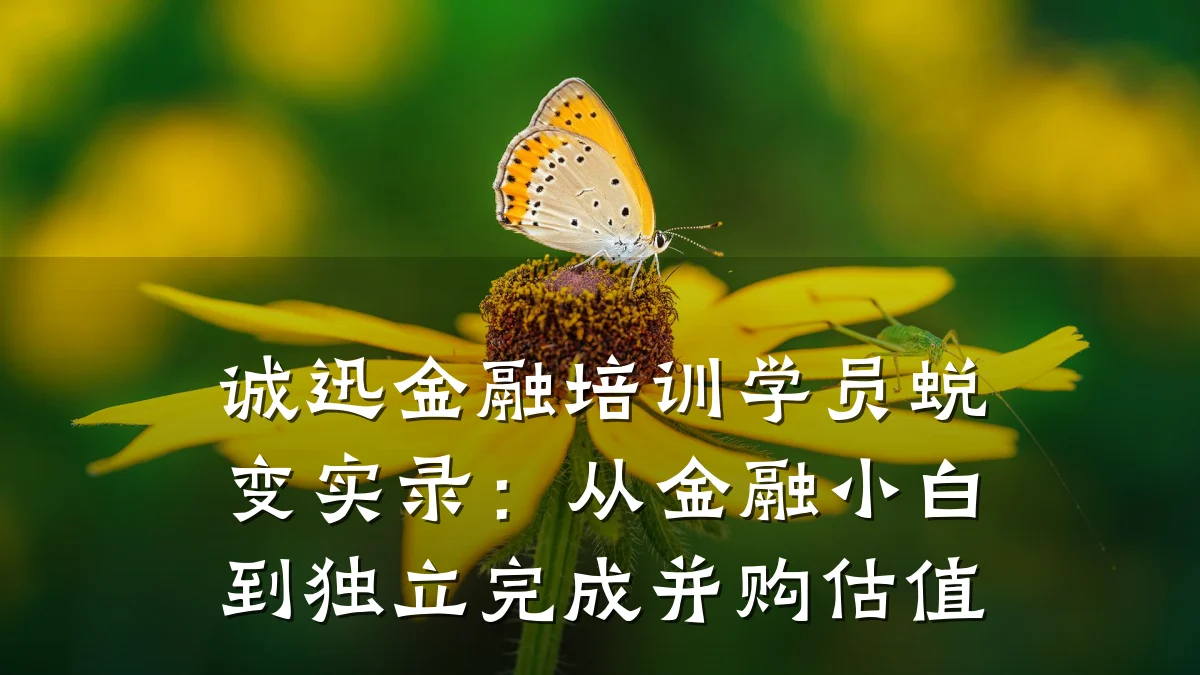 诚迅金融培训学员蜕变实录：从金融小白到独立完成并购估值