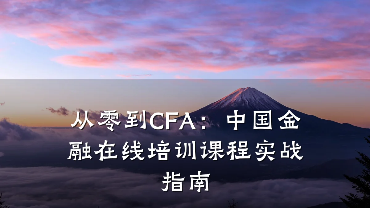 从零到CFA：中国金融在线培训课程实战指南