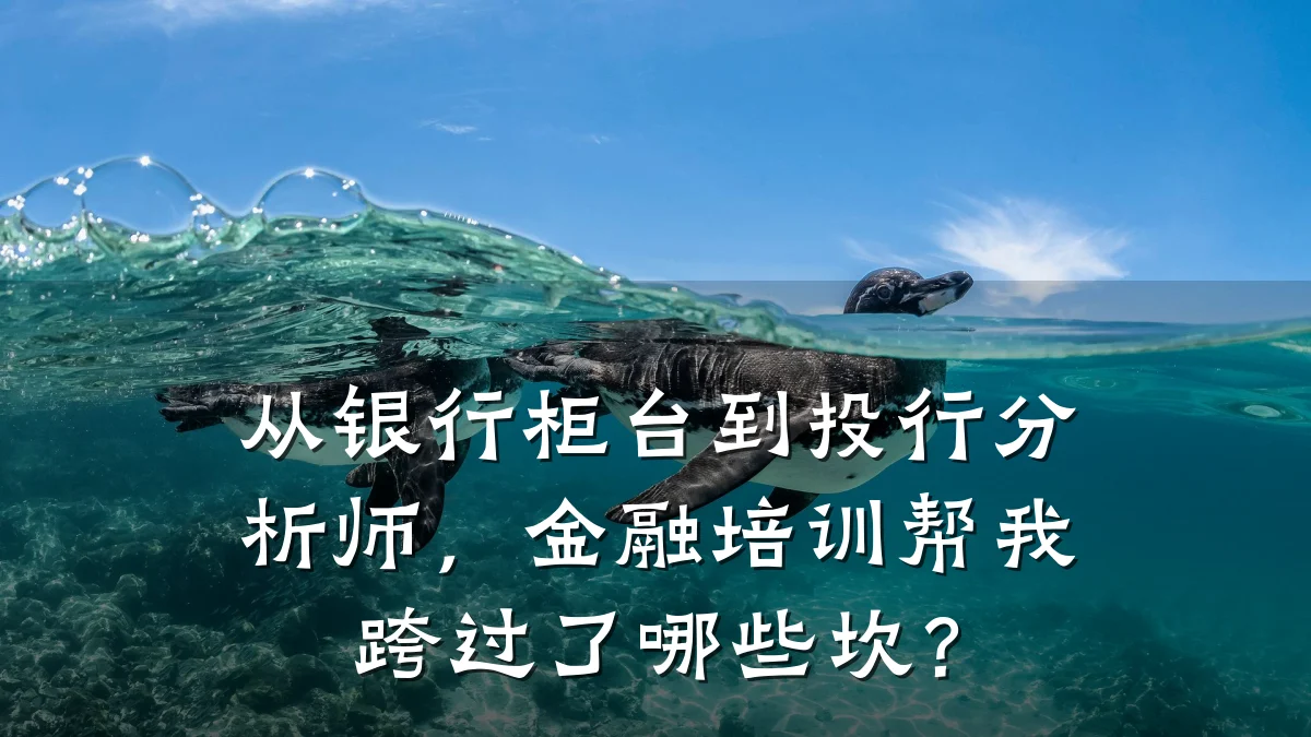 从银行柜台到投行分析师，金融培训帮我跨过了哪些坎？