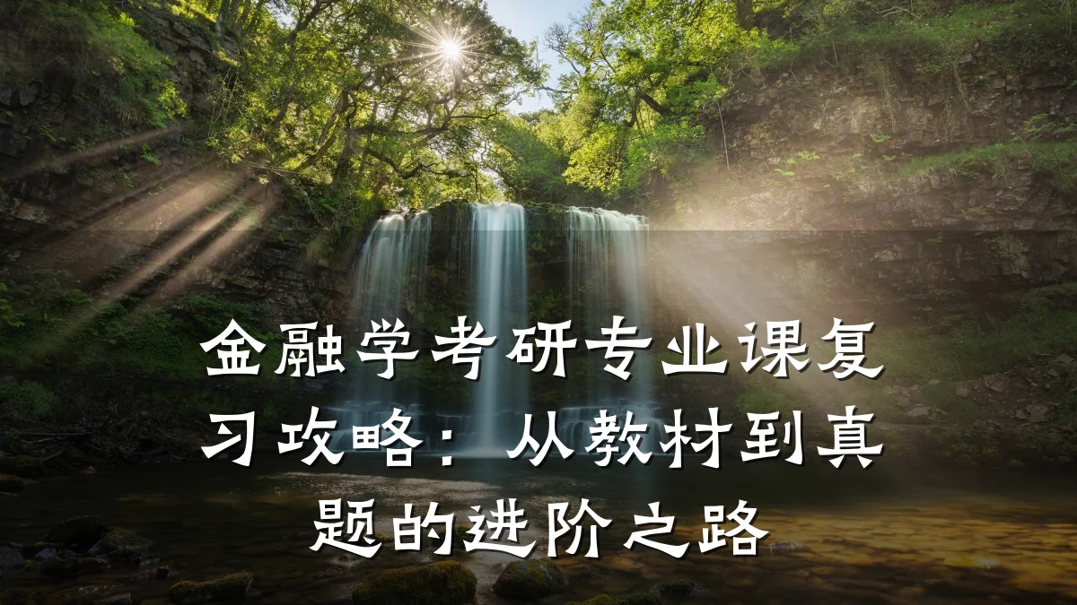 金融学考研专业课复习攻略：从教材到真题的进阶之路